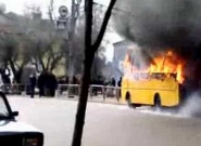 В Китае сгорел пассажирский автобус с людьми